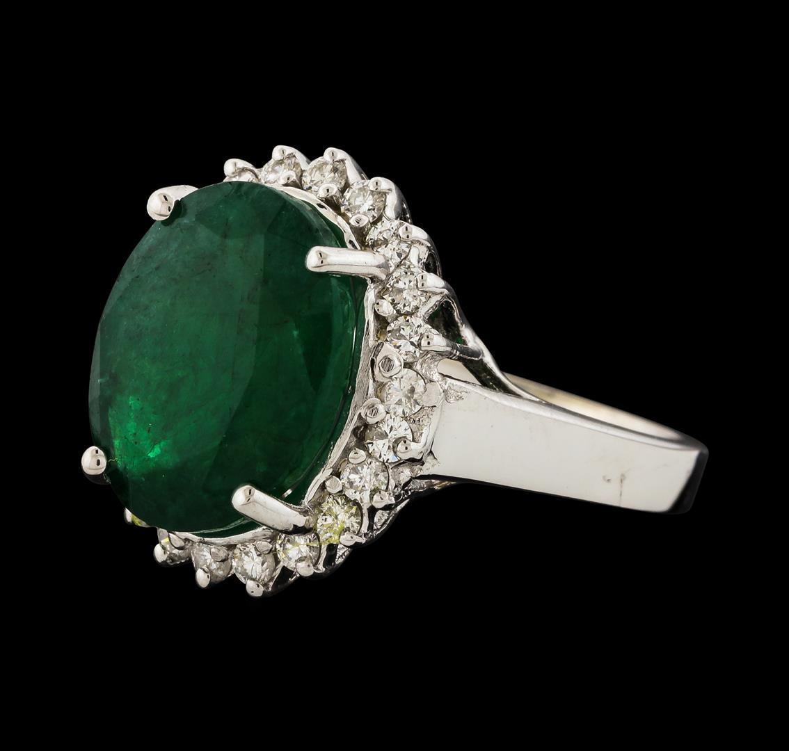 6.65 ctw Emerald and Diamond Ring - 14KT White Gold
