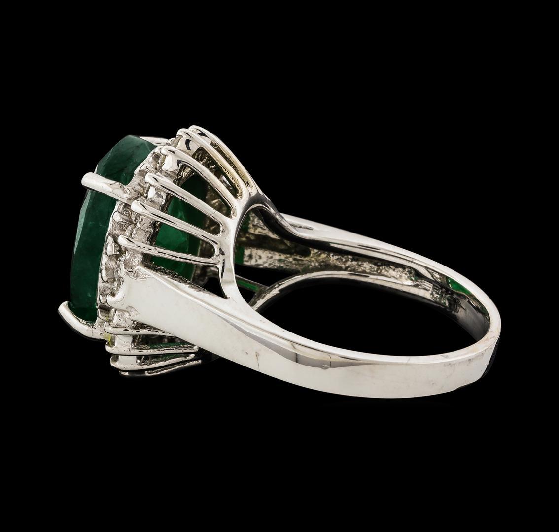 6.65 ctw Emerald and Diamond Ring - 14KT White Gold