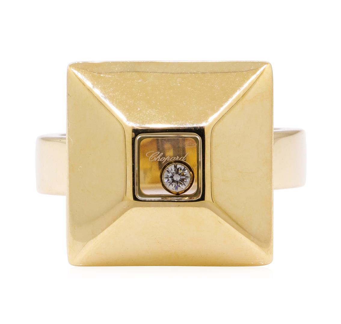 Chopard 0.05 ctw Happy Diamond Square Top Ring - 18KT Yellow Gold