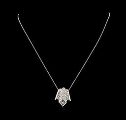 2.02 ctw Diamond Pendant With Chain - 14KT White Gold
