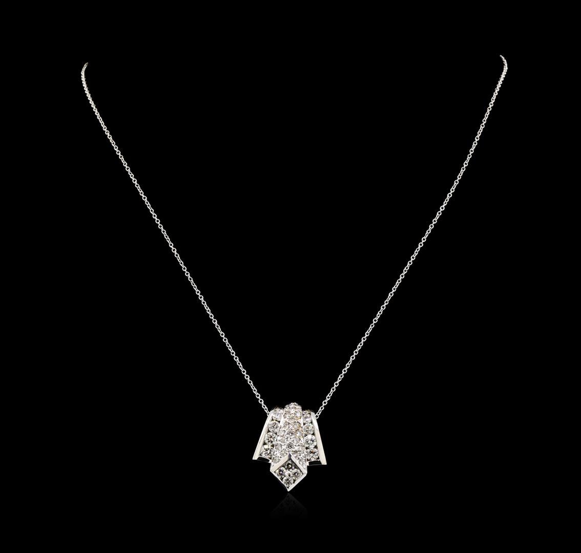 2.02 ctw Diamond Pendant With Chain - 14KT White Gold