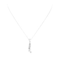 0.50 ctw Diamond Descending Pendant with Chain - 14KT White Gold