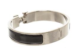 Hermes Black Enamel Palladium Plated Narrow Clic Clac H Bracelet PM