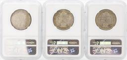 Set of (3) 1946/D/S Booker T. Washington Memorial Half Dollar Coins NGC MS65