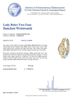 Rolex Two-Tone DateJust Ladies Watch