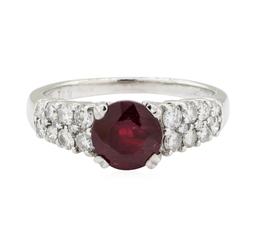 2.61 ctw Ruby and Diamond Ring - 14KT White Gold