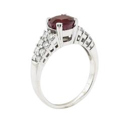 2.61 ctw Ruby and Diamond Ring - 14KT White Gold