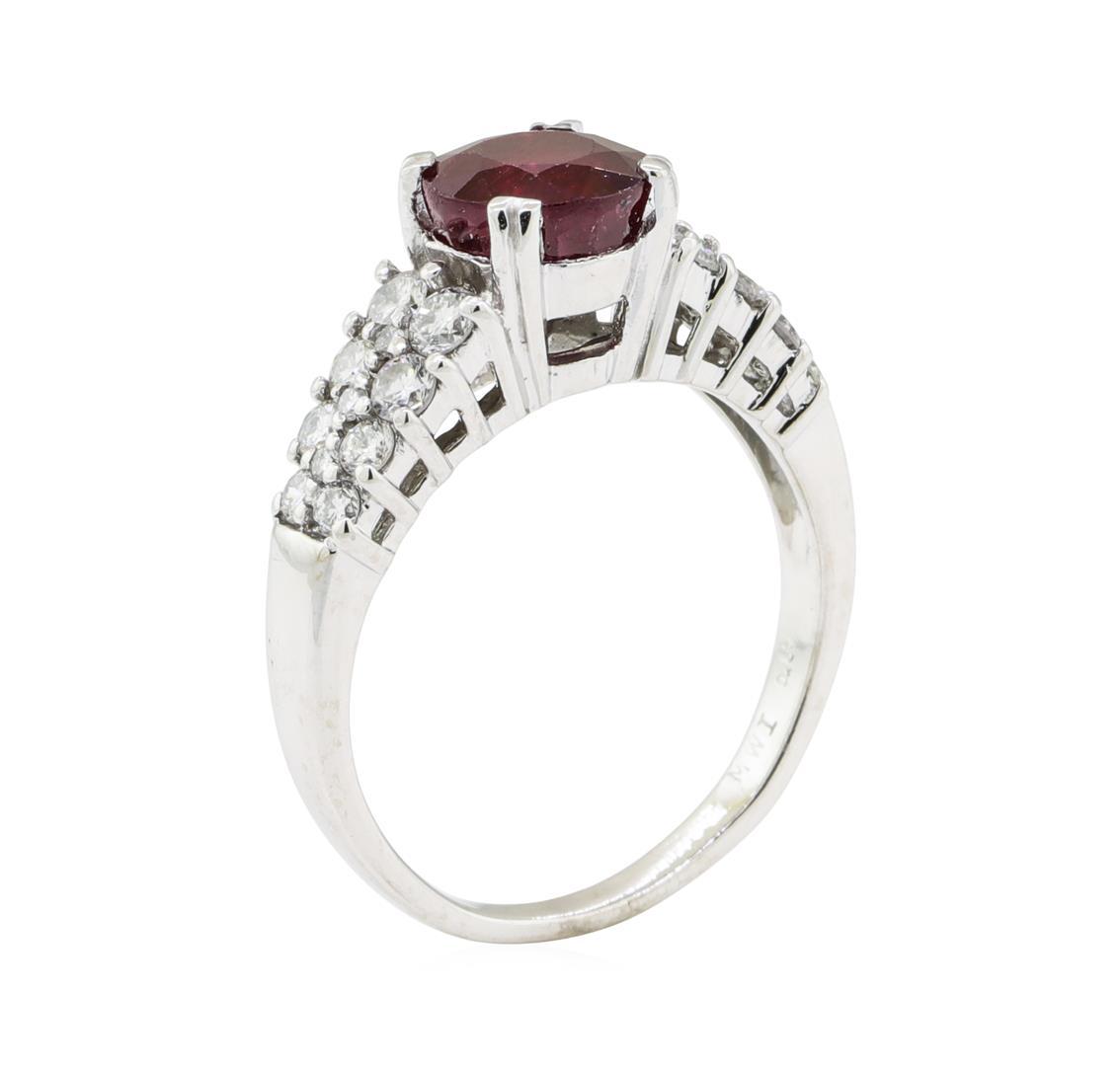 2.61 ctw Ruby and Diamond Ring - 14KT White Gold