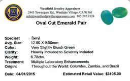 6.78 ctw Oval Mixed Emerald Parcel
