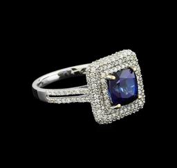 14KT White Gold 2.90 ctw Sapphire and Diamond Ring