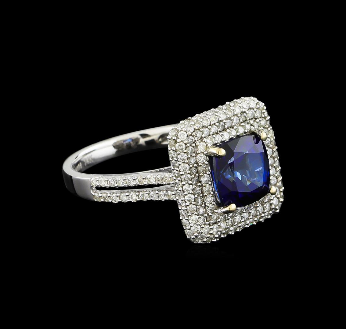 14KT White Gold 2.90 ctw Sapphire and Diamond Ring