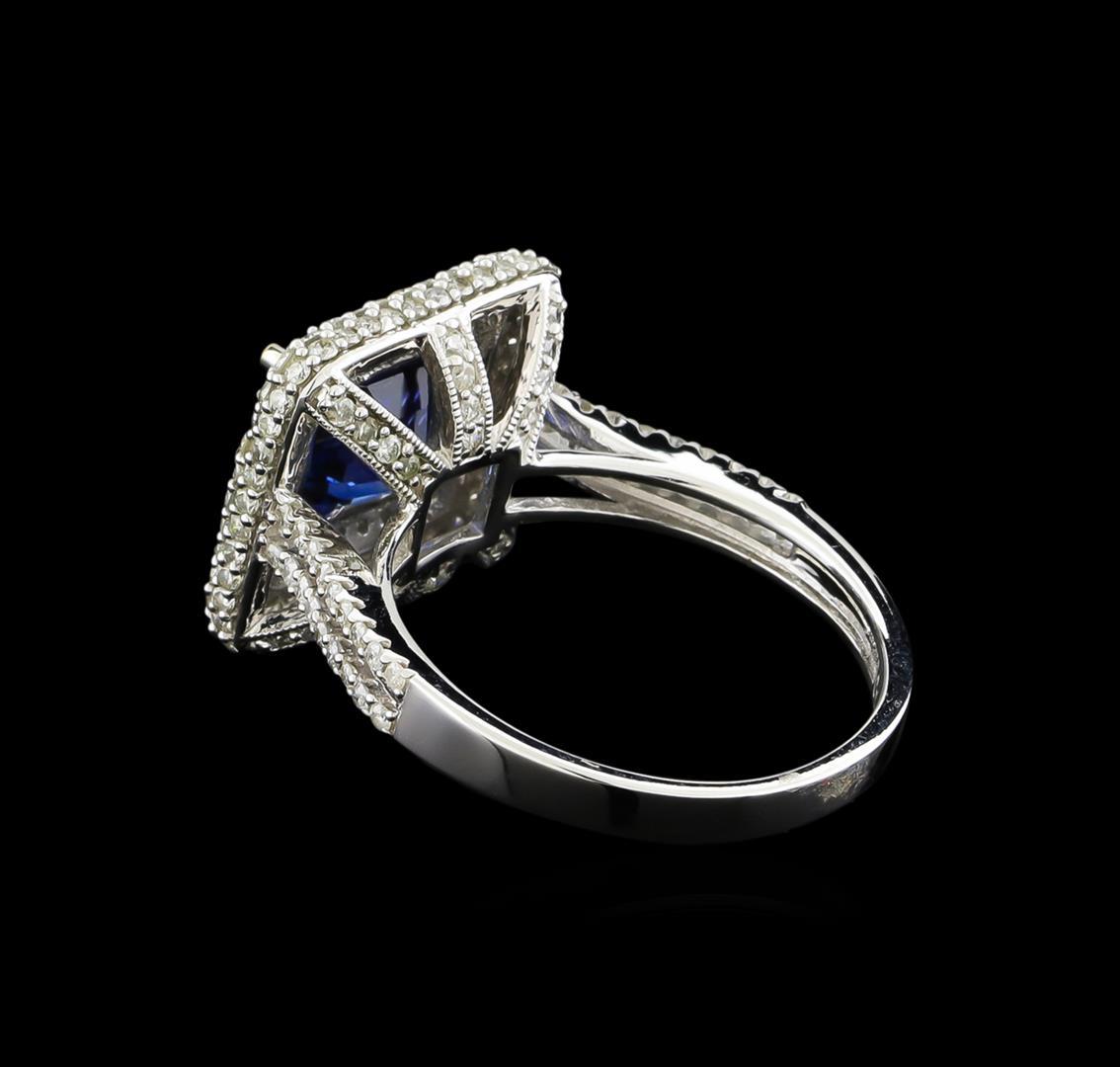14KT White Gold 2.90 ctw Sapphire and Diamond Ring