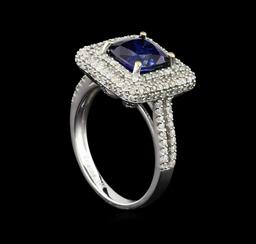 14KT White Gold 2.90 ctw Sapphire and Diamond Ring