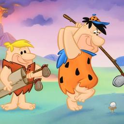 Fred and Barney Golfing by Hanna-Barbera