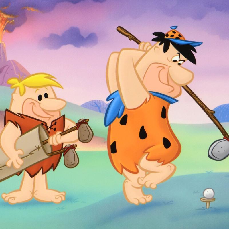 Fred and Barney Golfing by Hanna-Barbera
