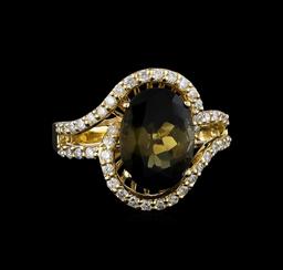 4.85 ctw Tourmaline and Diamond Ring - 14KT Yellow Gold