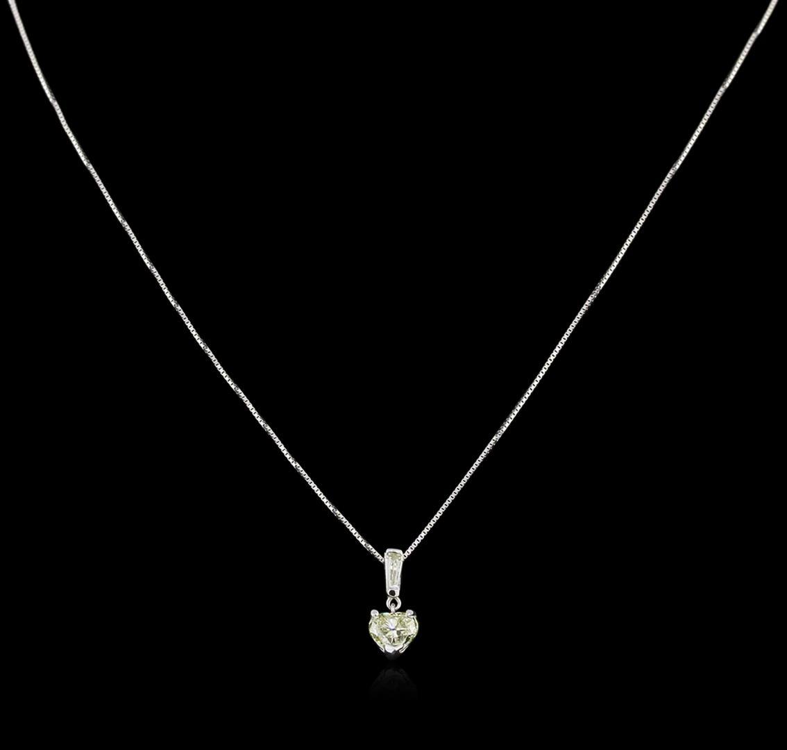 GIA Cert 1.17 ctw Diamond Pendant With Chain - 14KT White Gold