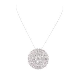 6.98 ctw Diamond Pendant And Chain - 14KT White Gold