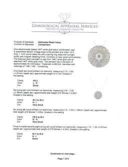 6.98 ctw Diamond Pendant And Chain - 14KT White Gold