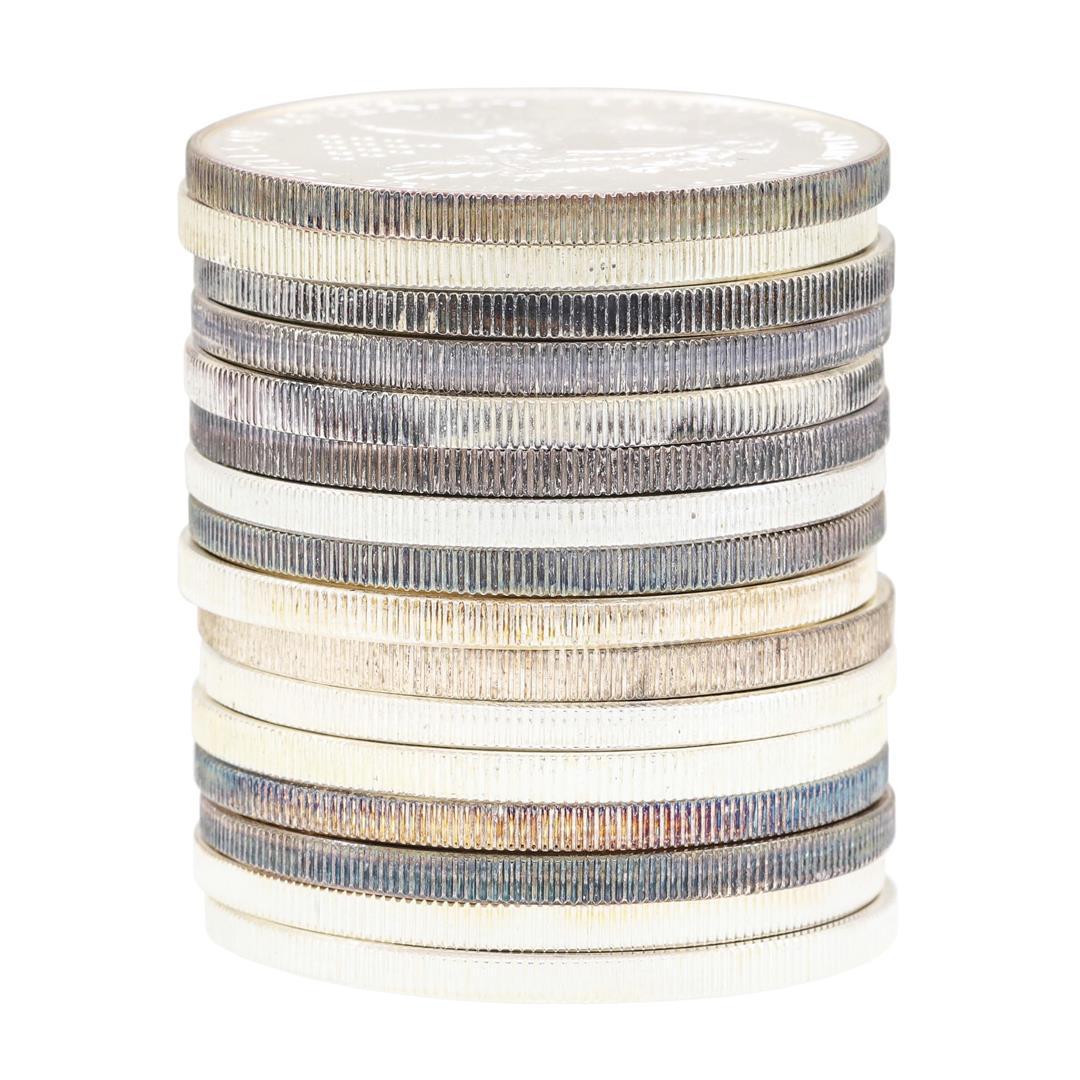 Lot of (16) Brilliant Uncirculated Mixed Date $1 American Silver Eagle Coins