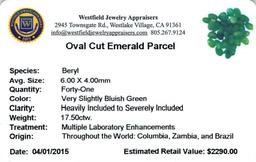 17.5 ctw Fancy Mixed Emerald Parcel