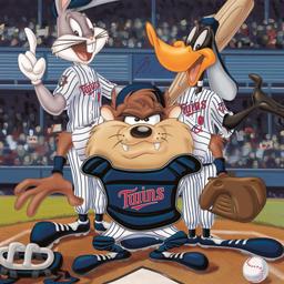 At the Plate (Twins) by Looney Tunes