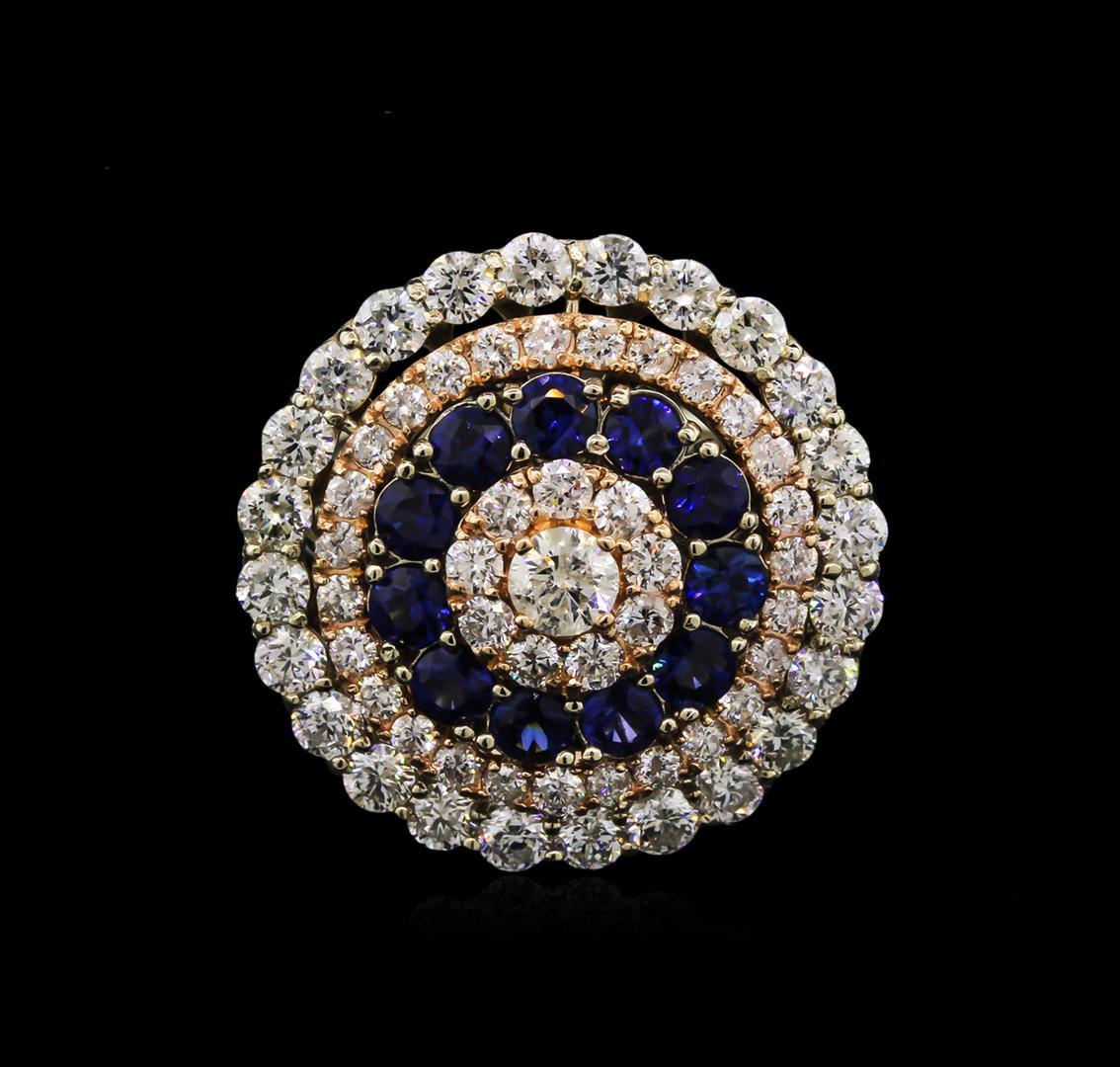 1.35 ctw Sapphire and Diamond Ring - 14KT Two-Tone Gold