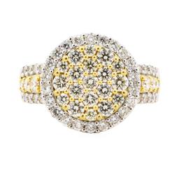 2.26 ctw Diamond Ring - 18KT Yellow With Rhodium Plating Gold