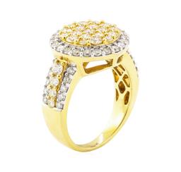 2.26 ctw Diamond Ring - 18KT Yellow With Rhodium Plating Gold