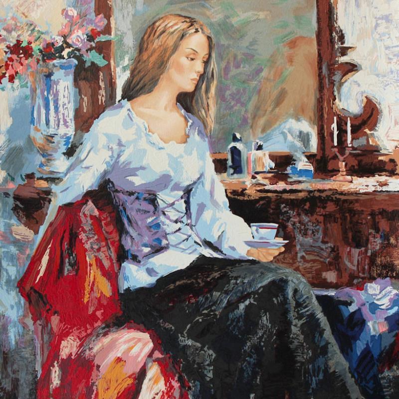 Sergey Ignatenko, "Long Day" Hand Signed Limited Edition Serigraph with Letter o
