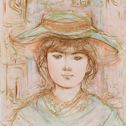 "January" Limited Edition Lithograph by Edna Hibel (1917-2014), Numbered and Han