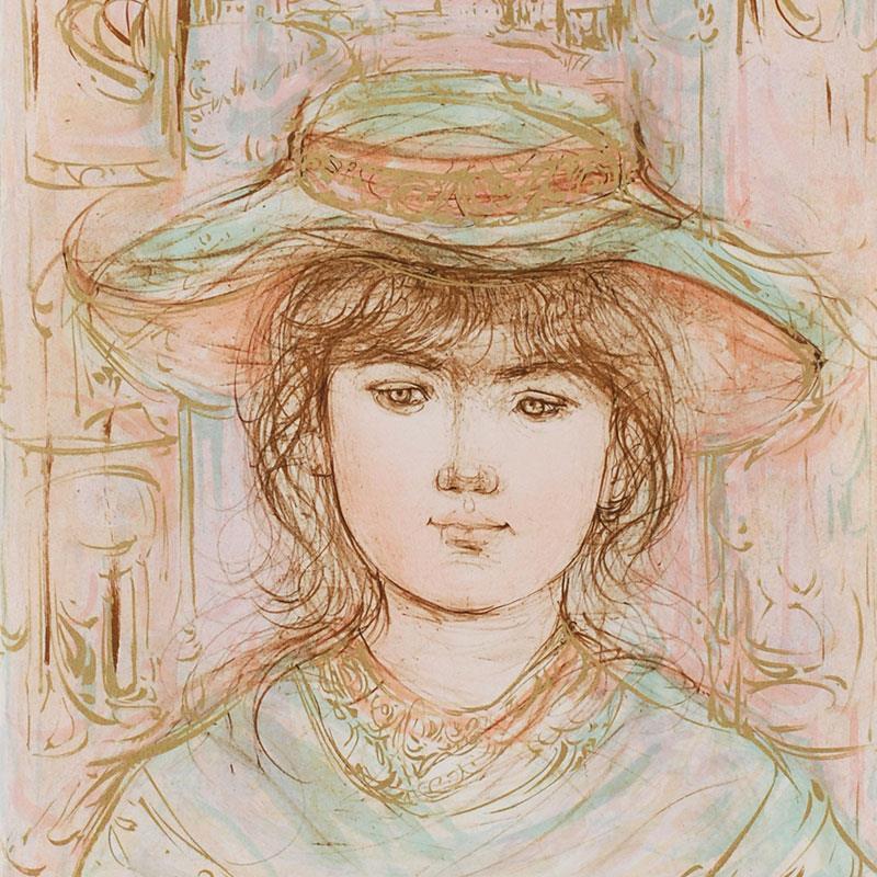 "January" Limited Edition Lithograph by Edna Hibel (1917-2014), Numbered and Han