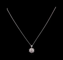 1.27 ctw Diamond Pendant With Chain - 14KT White Gold