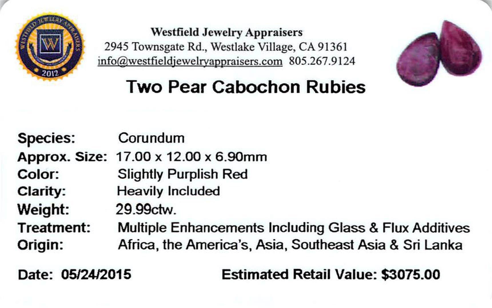 29.99 ctw Cabochon Ruby Parcel