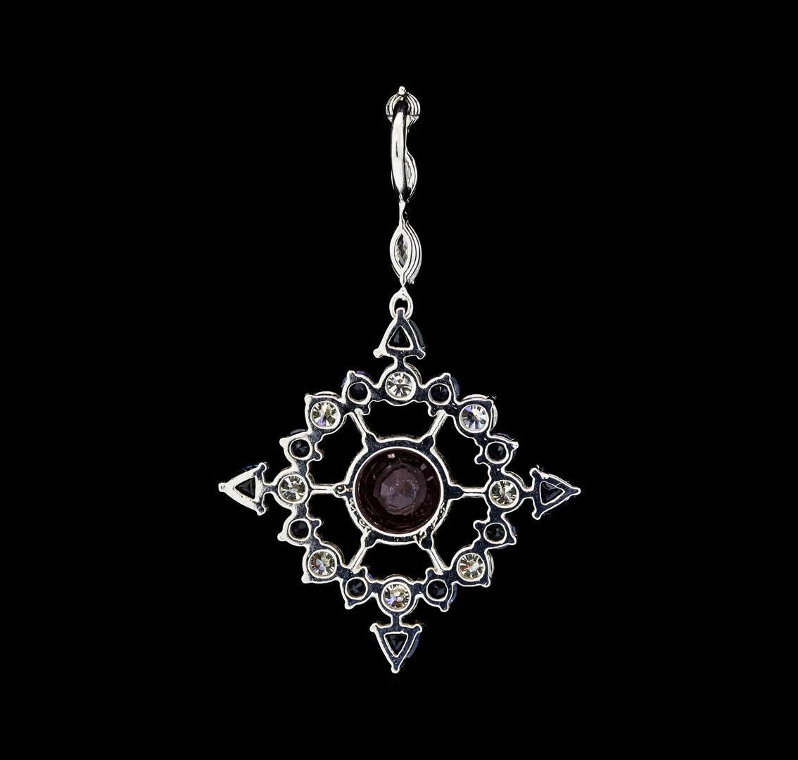 2.22 ctw Ruby, Sapphire and Diamond Pendant - 14KT White Gold