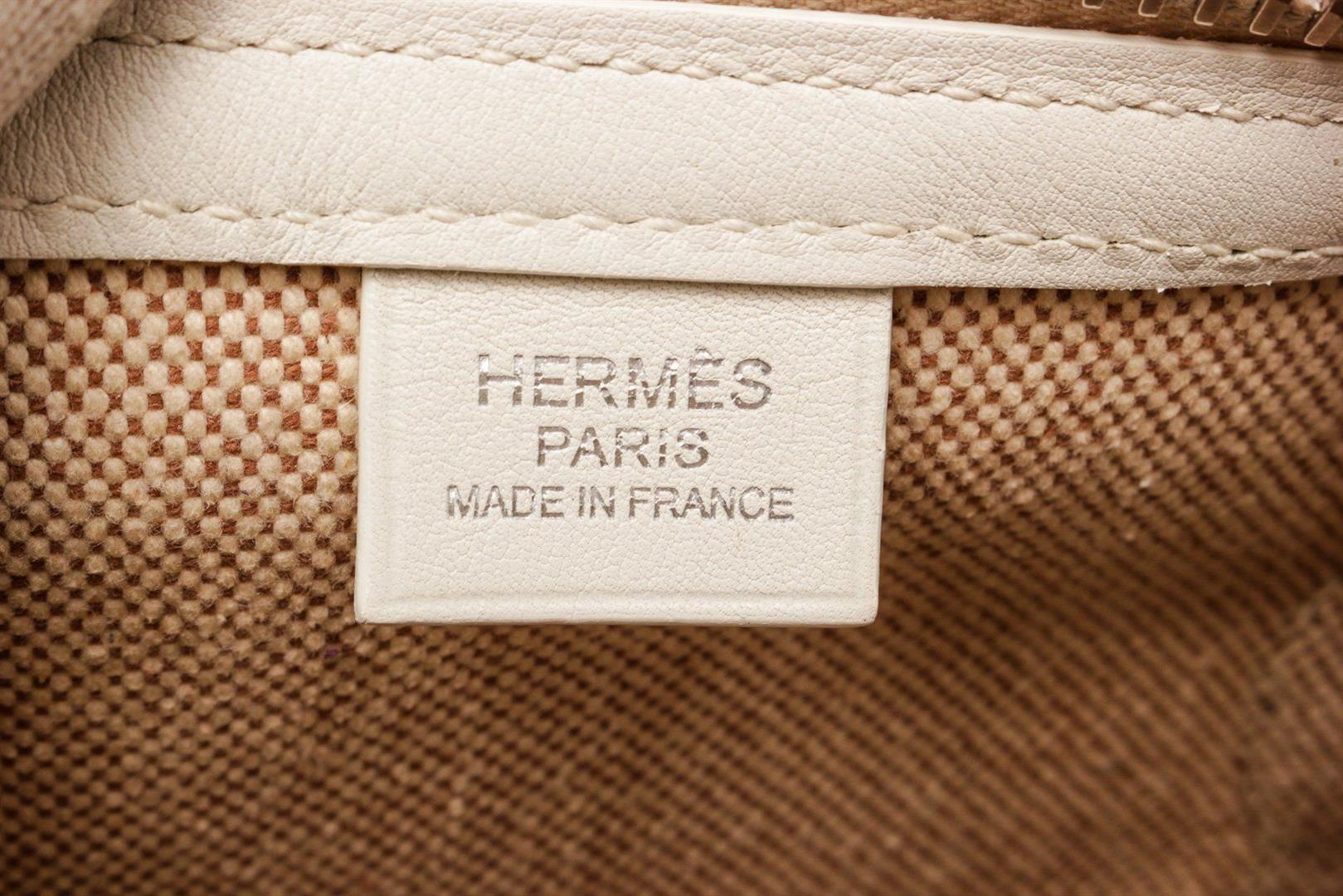Hermes Beige Canvas Sac Polochon M Shoulder Bag