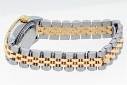 Rolex Quickset 2T Silver Index Diamond & Ruby Datejust Wristwatch 26MM