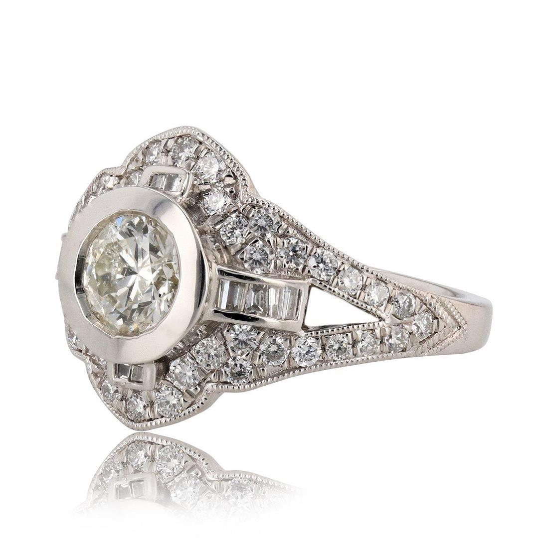 0.80 ctw CENTER Diamond Platinum Ring (1.44 ctw Diamonds)