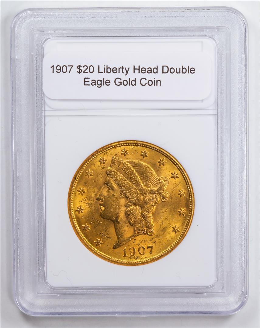 1907 $20 Liberty Head Double Eagle Gold Coin