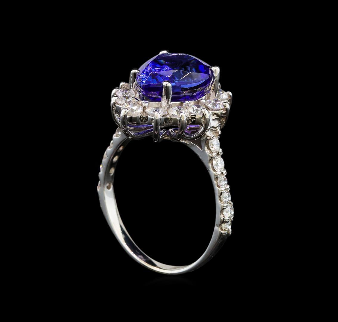 14KT White Gold 4.48 ctw Tanzanite and Diamond Ring