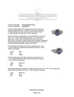 1.75 ctw Tanzanite and Diamond Ring - 14KT White Gold