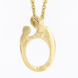 14K Yellow Gold Embracing Mother & Child Polished Pendant w/ 18.5" Cable Chain