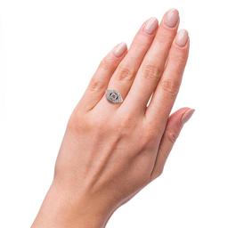0.95 ctw SI3 CLARITY E COLOR Diamond Platinum Ring (1.49 ctw Diamonds) EGL USA C