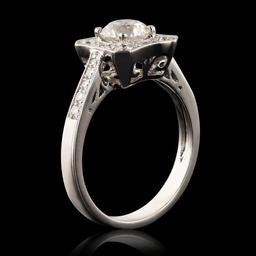 1.01 ctw SI2 Clarity Diamond Platinum Ring (1.36 ctw Diamonds) EGL USA CERTIFIED