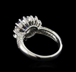 14KT White Gold 1.67 ctw Tanzanite and Diamond Ring