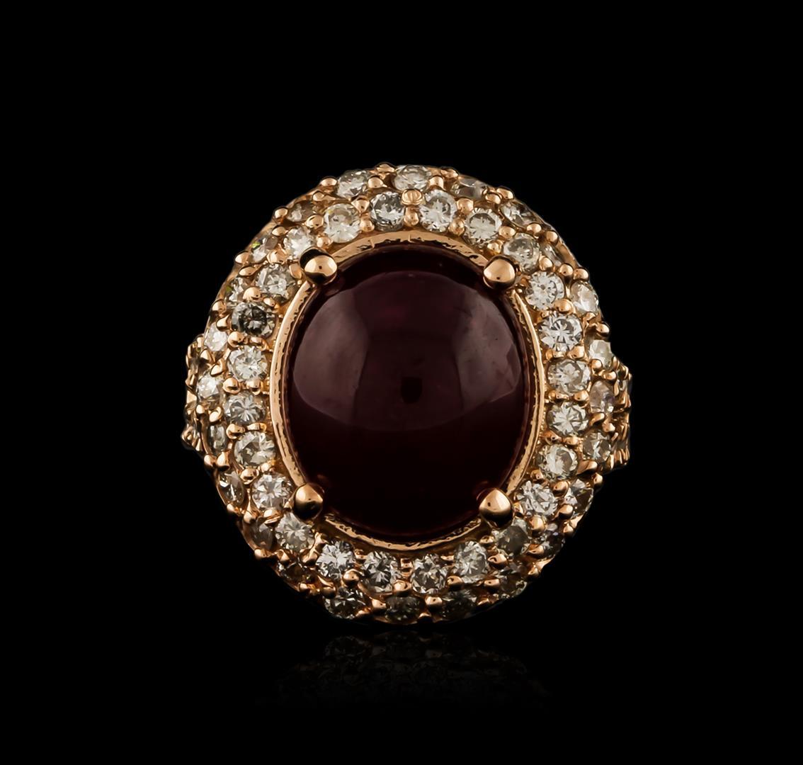 14KT Rose Gold 10.69 ctw Ruby and Diamond Ring