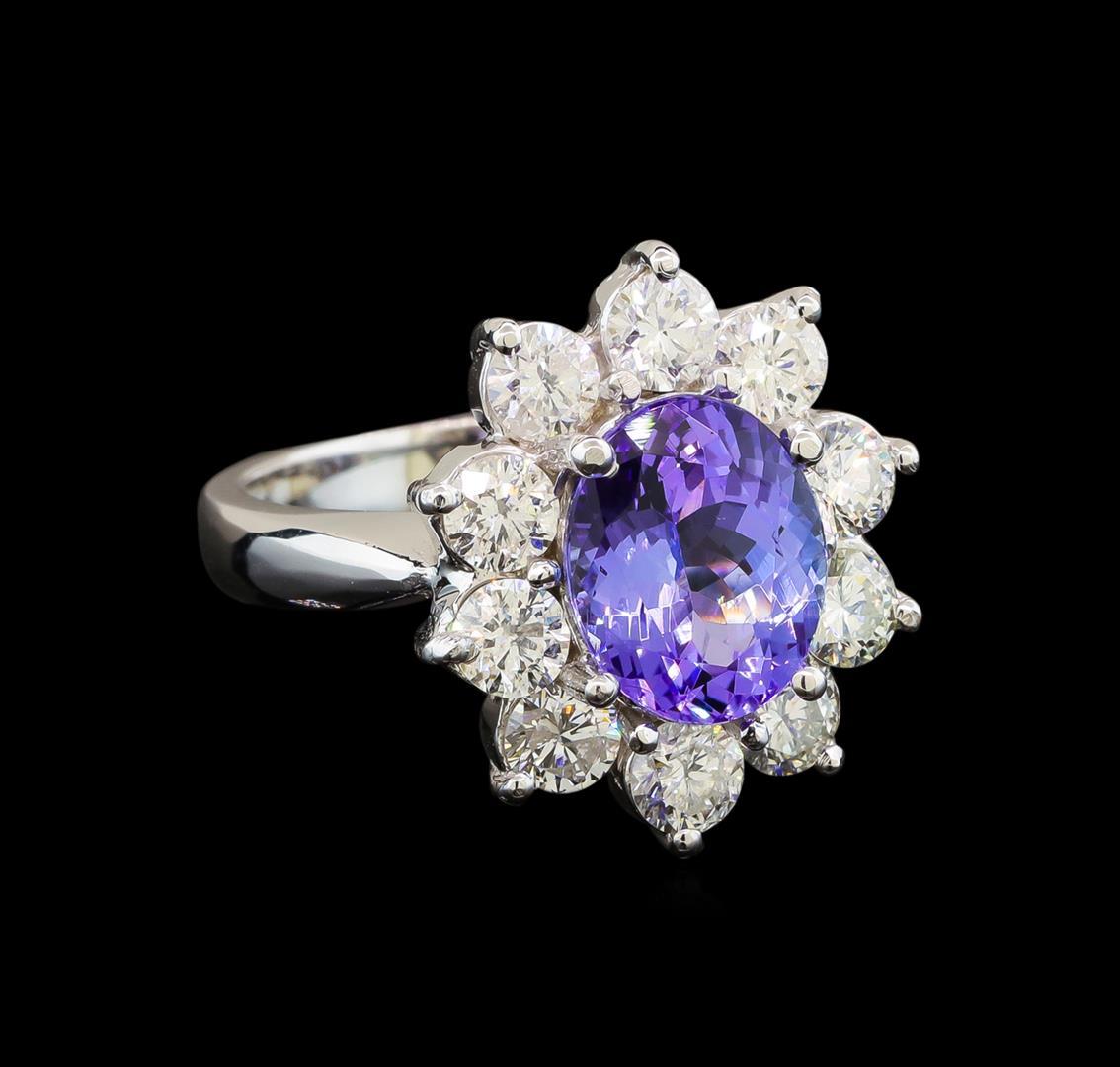 14KT White Gold 2.80 ctw Tanzanite and Diamond Ring