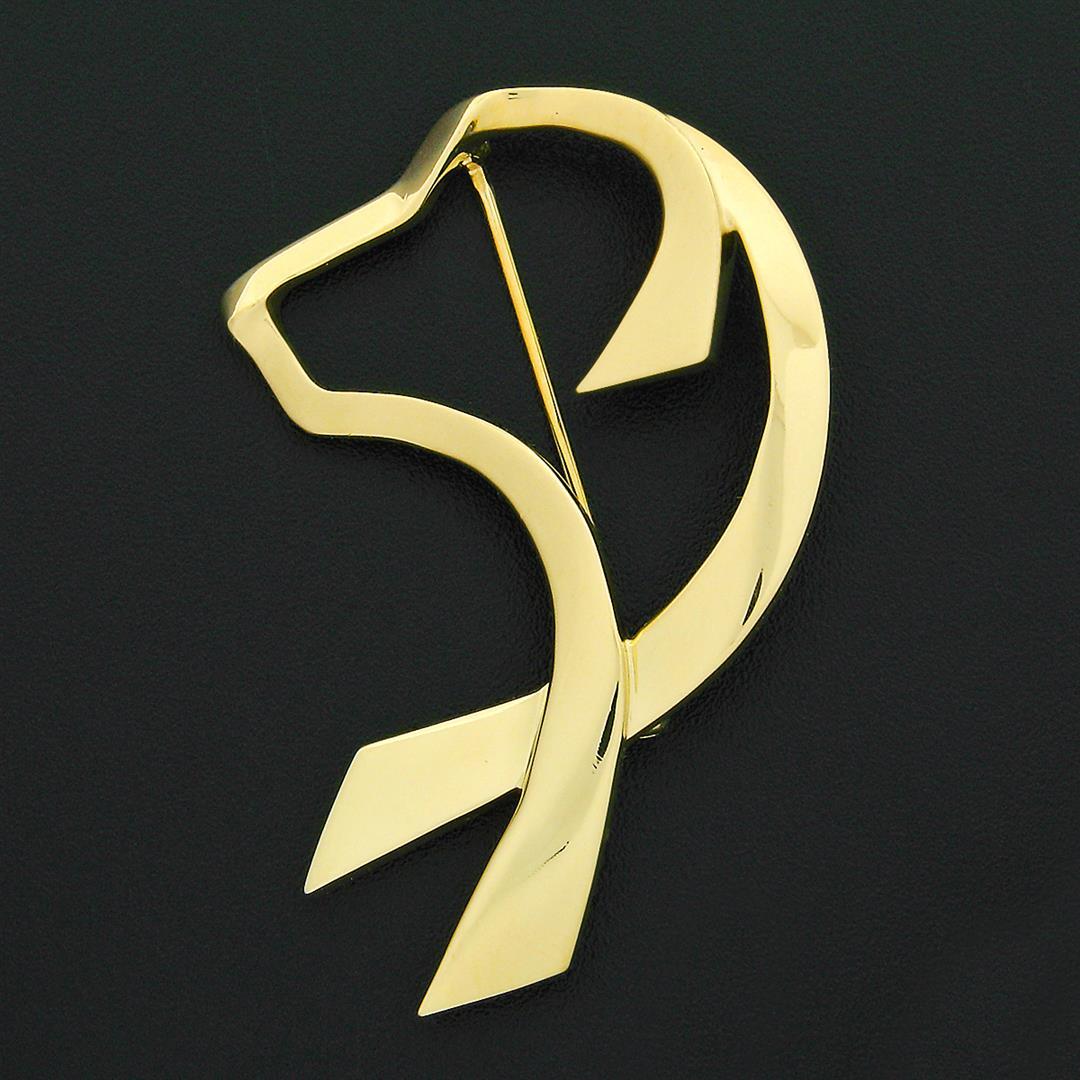 Tiffany & Co. Paloma Picasso Graffiti 18k Yellow Gold Open Dog Ribbon Brooch Pin