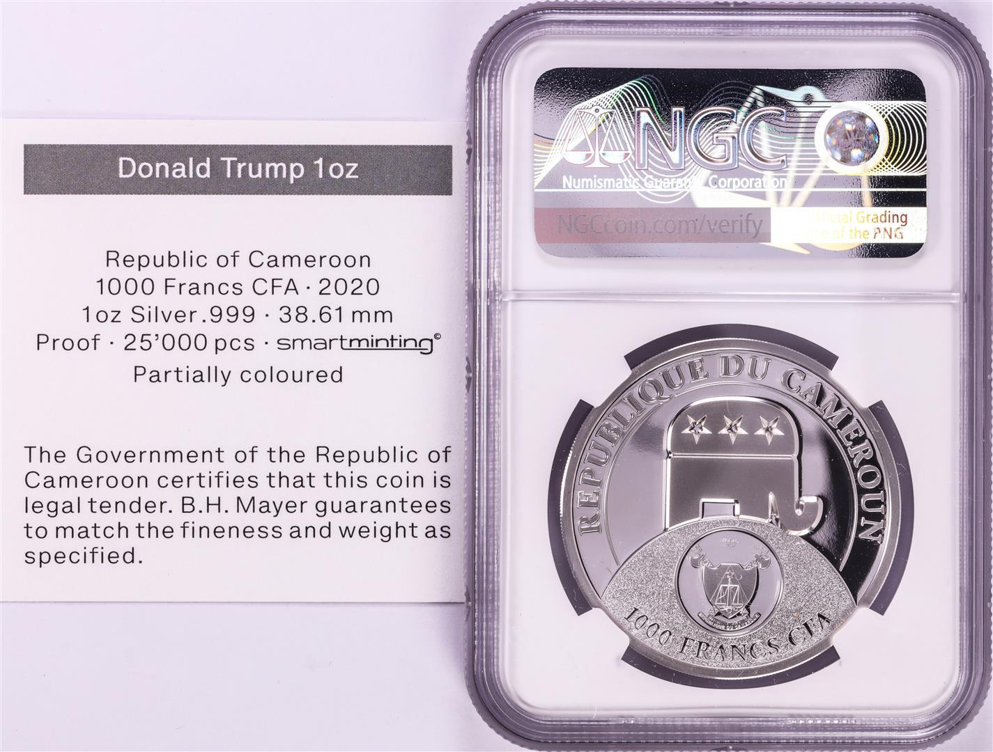 2020 Cameroon S1000F Donald Trump All Together High Relief PF 70 Ultra Cameo 1oz