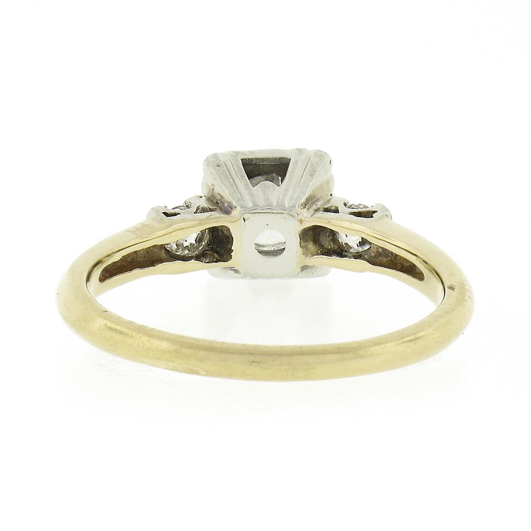 Vintage 14k Two Tone Gold 0.68 ctw Old European Diamond Solitaire Engagement Rin